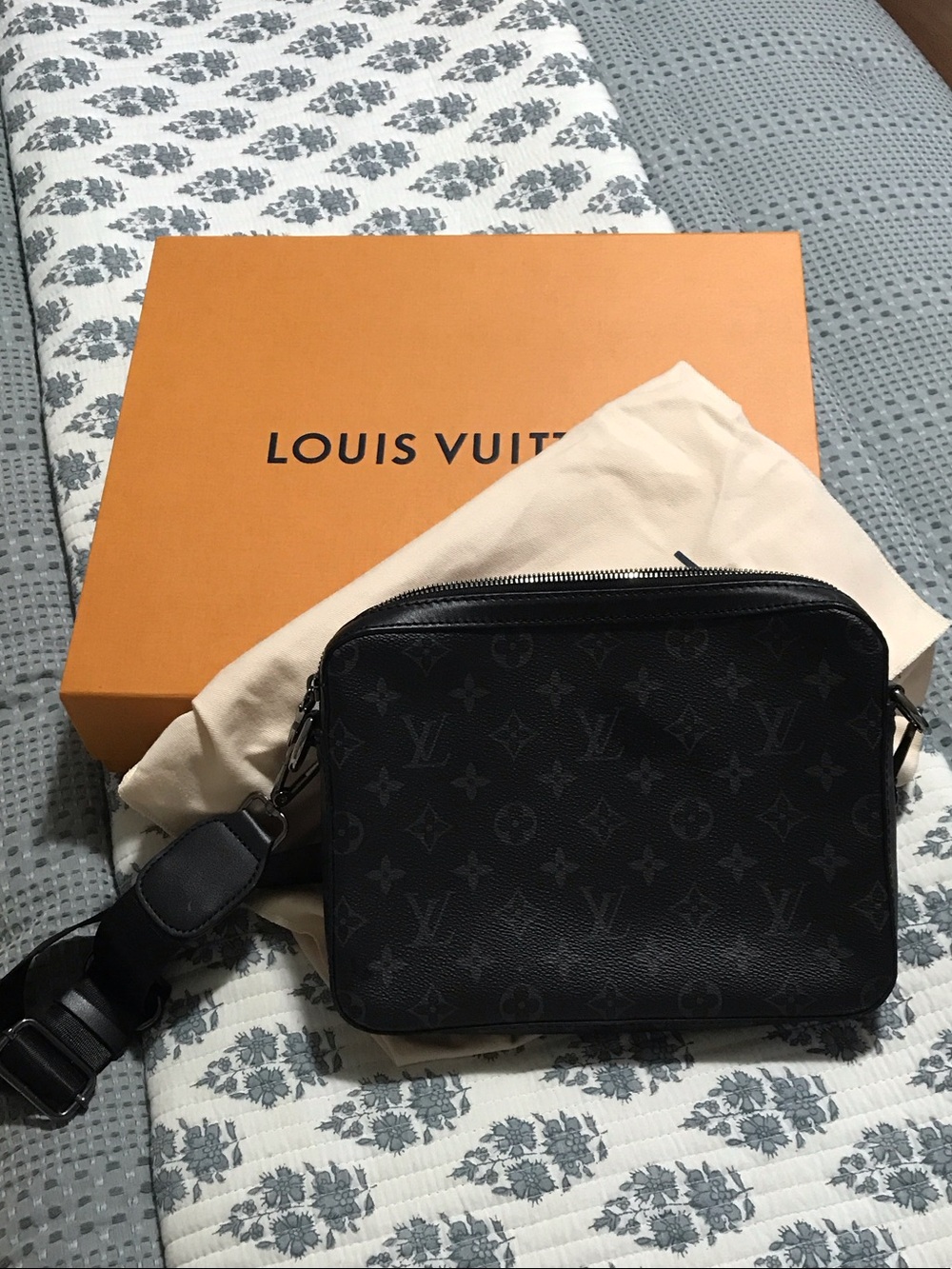 Louis Vuitton Black Monogram Eclipse Messenger Bag